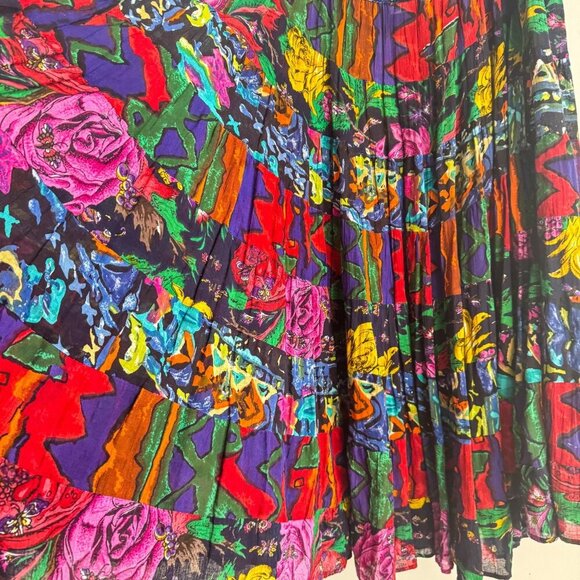Bila of California Colourful Cotton Midi Skirt M - Picture 5 of 7